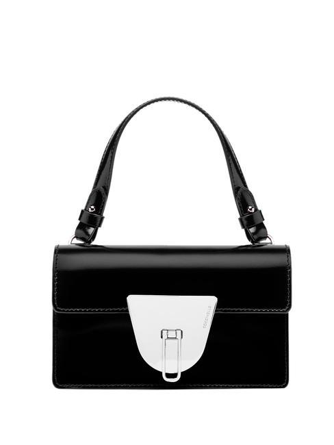 COCCINELLE NICO SHINY Mini sac en cuir brillant Noir - Sacs pour Femme