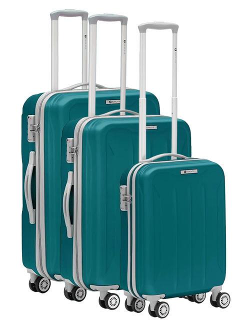 R RONCATO FLIGHT Ensemble de 3 chariots à bagages à main, moyen, grand bleu ciel - Ensemble Valises