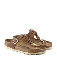 BIRKENSTOCK GIZEH Tongs en cuir Cognac - Chaussures unisexe - 1