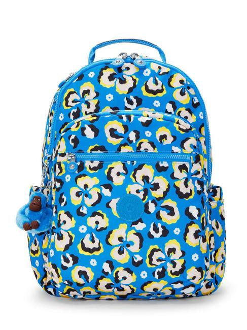 KIPLING SEOUL KIDS Sac à dos pour ordinateur portable 15" léopard floral - Sacs à dos pour l'École & les Loisirs
