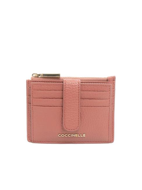 COCCINELLE METALLIC SOFT Portefeuille plat en cuir texturé pot - Portefeuilles Femme