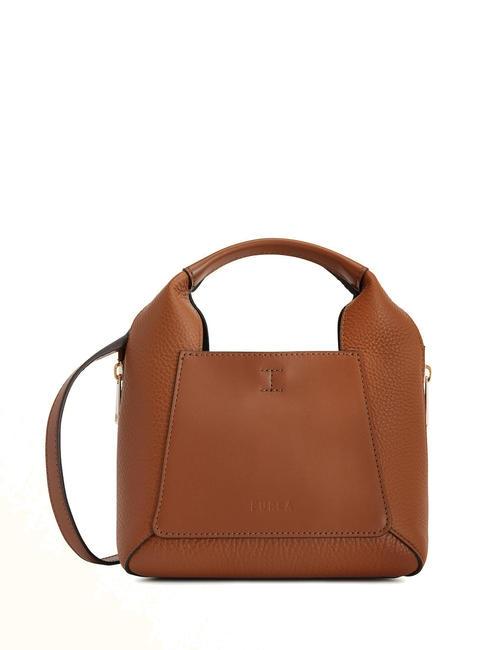 FURLA GILDA Mini sacs en cuir avec bandoulière cognac / noir - Sacs pour Femme