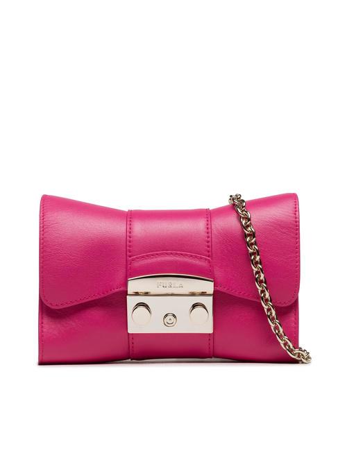 FURLA METROPOLIS Mini sac à bandoulière en cuir rose pop - Sacs pour Femme