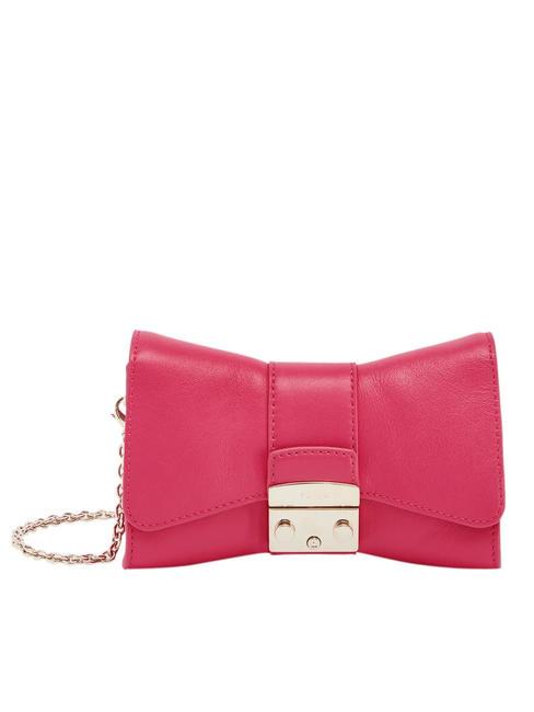FURLA METROPOLIS Mini sac porté épaule en cuir rose pop - Sacs pour Femme