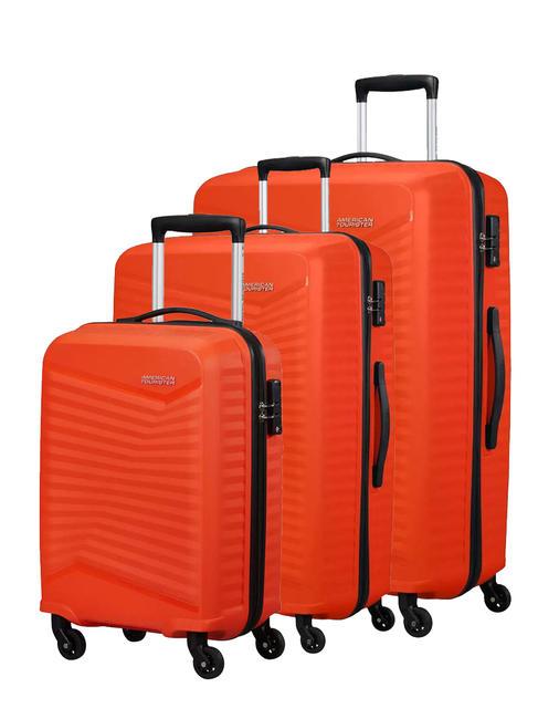 AMERICAN TOURISTER JETDRIVER 2.0 Lot de 3 chariots : cabine, moyen, grand orange flamme - Ensemble Valises