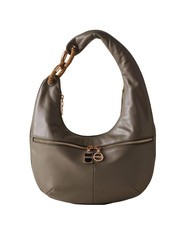 BORBONESE INFINITE Sac bandouli&egrave;re, en cuir gris argile/op - Sacs pour Femme - 1