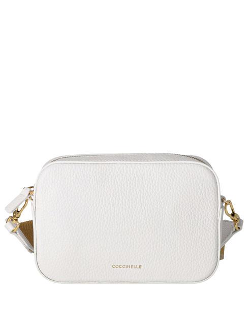 COCCINELLE TEBE Sac à bandoulière en cuir texturé blanc brillant - Sacs pour Femme