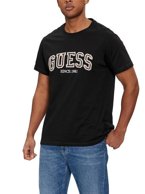 GUESS COLLEGE T-shirt en cotton jetbla - T-shirt