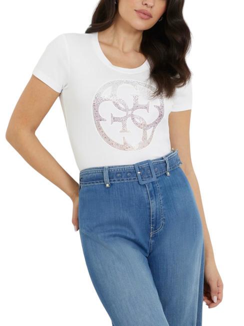 GUESS 4LOGO T-shirt avec logo 4G blanc pur - T-shirt