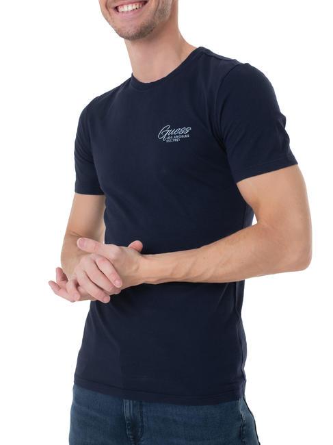 GUESS TRIANGLE ITALIS T-shirt en cotton smartblue - T-shirt
