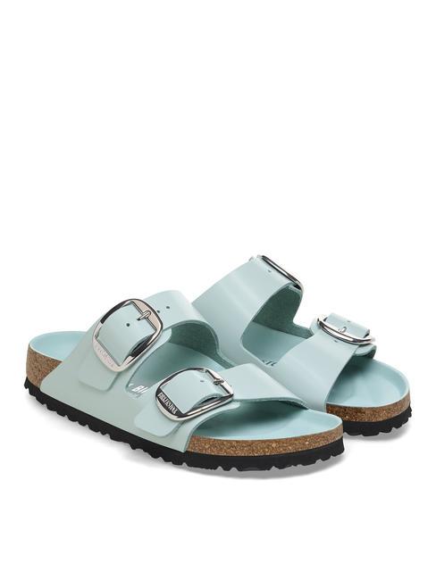 BIRKENSTOCK ARIZONA BIG BUCKLE Babouche en cuir briller surf vert - Chaussures Femme