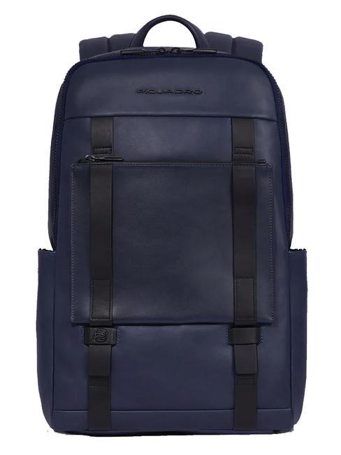 PIQUADRO DAVID Sac à dos en cuir pour ordinateur portable 14" bleu - Sacs à dos pour ordinateur portable