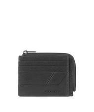 PIQUADRO S129  Porte-cartes / porte-monnaie en cuir Noir - Portefeuilles Homme - 1
