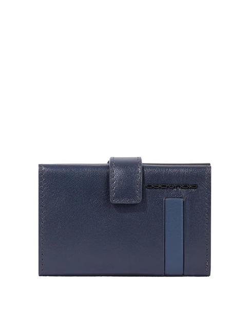 PIQUADRO S133 Porte-cartes en cuir bleu - Portefeuilles Homme
