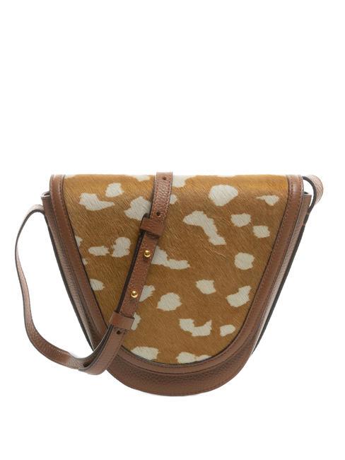 COCCINELLE JOSEPHINE PONY Sac en cuir avec empiècement façon poulain mul.brule/brule - Sacs pour Femme