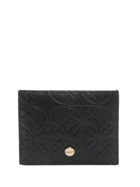BORBONESE RIVETTO EMBOSSED Porte-carte plat Noir - Portefeuilles Femme