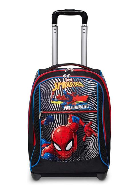 SPIDERMAN THE GREATEST HERO Sac à dos trolley 2 roues Noir - Sacs à dos à roulettes