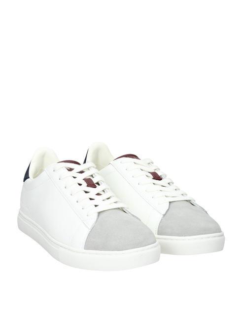 ARMANI EXCHANGE A|X Baskets en cuir op.blanc+marine+bordea - Chaussures Homme