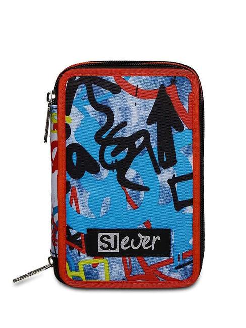 SJGANG EVER DRIFT BOY Trousse 3 zips avec trousse scolaire rouge orange - Étuis et Accessoires