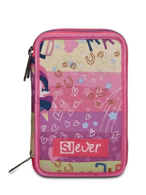 SJGANG EVER RAYLY GIRL Trousse 3 zips avec trousse scolaire rose d'été - Étuis et Accessoires