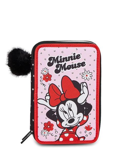 MINNIE MOUSE M IS FOR MOUSE Trousse 3 zips avec trousse scolaire Noir - Étuis et Accessoires