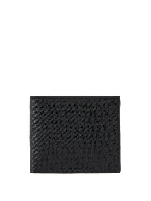 ARMANI EXCHANGE PORTAFOGLIO Logo imprimé sur l'ensemble noir/ultra marine - Portefeuilles Homme