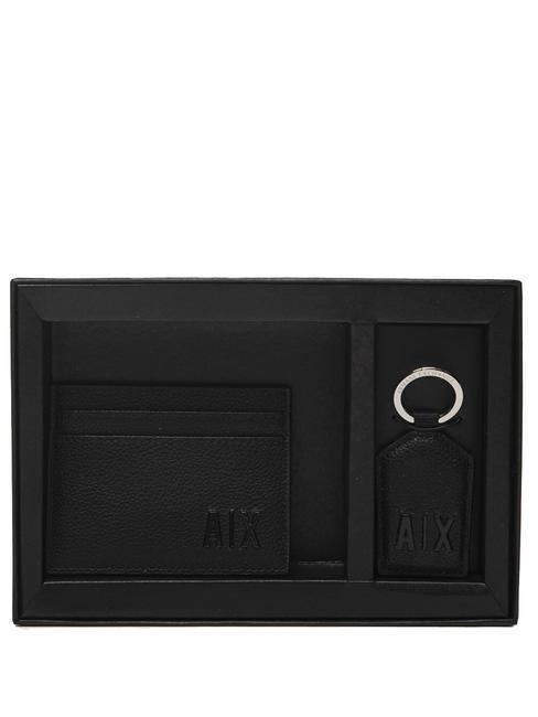 ARMANI EXCHANGE GIFT BOX Porte-carte + Porte-clés Noir - Portefeuilles Homme
