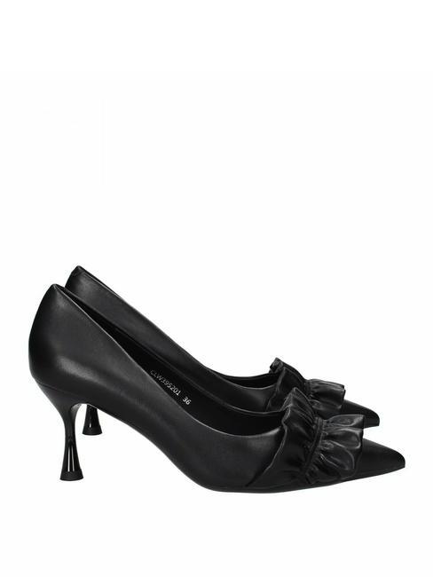 CULT PINK 3952 Escarpins en cuir à talon moyen noir - Chaussures Femme