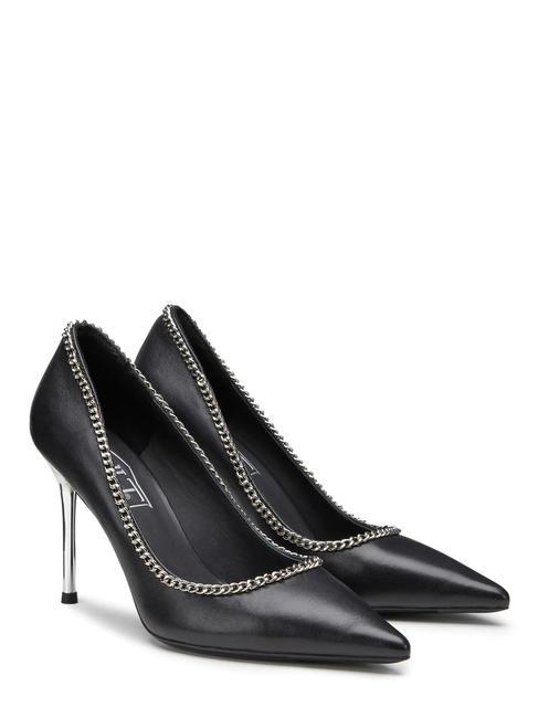 CULT QUEEN 3878 Escarpins en cuir avec chaîne noir - Chaussures Femme