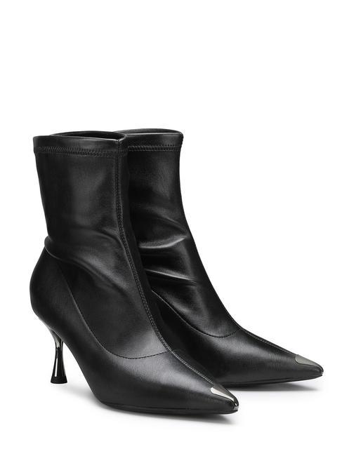 CULT PINK 3954 Bottines en cuir à petit talon noir - Chaussures Femme