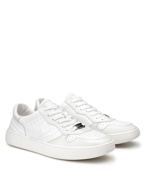 CULT IRON 3992 Baskets en cuir à logo embossé blanc - Chaussures Homme