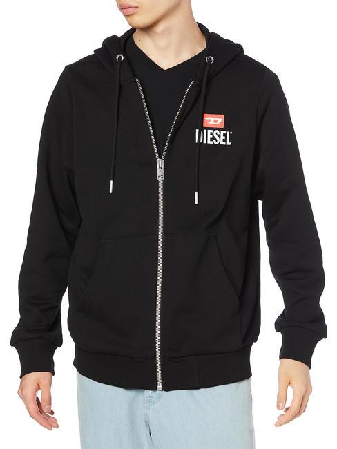 DIESEL S-GIRK Sweat entièrement zippé avec capuche noir - Pulls molletonnés