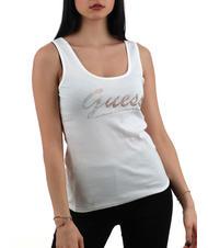 GUESS LOGO GLITTER D&eacute;bardeur en coton blanc pur - T-shirt - 1