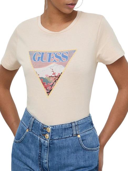 GUESS FUJI EASY  T-shirt en cotton sables calmes multi - T-shirt