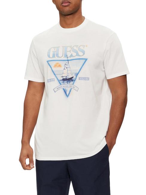 GUESS YACHT CLUB T-shirt en cotton sel blanc - T-shirt