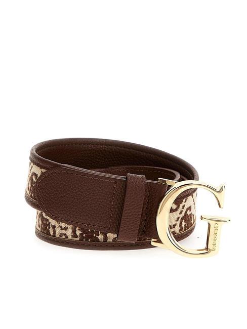 GUESS SHEMARA Ceinture à empiècement jacquard marron - Ceintures