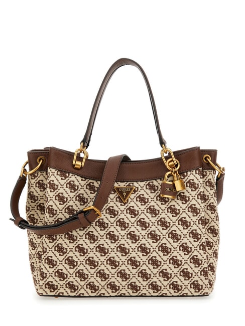 GUESS SHEMARA Sac jacquard avec bandoulière marron - Sacs pour Femme