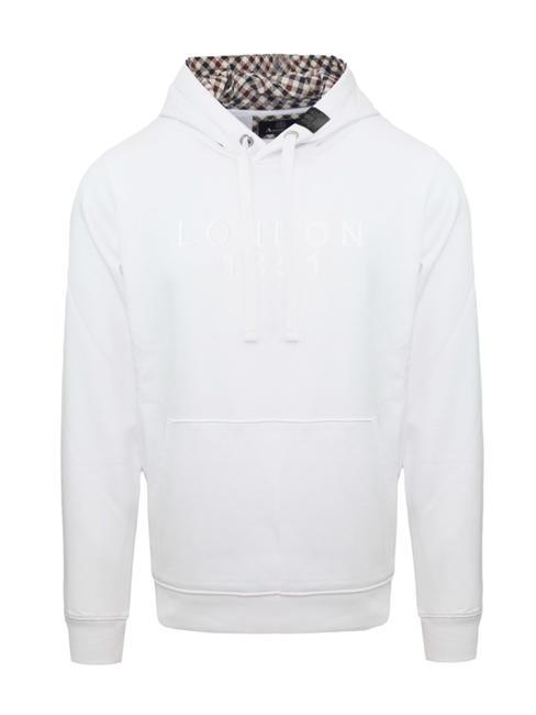 AQUASCUTUM BOLD LONDON 1851 Sweat-shirt en coton à capuche blanc - Pulls molletonnés