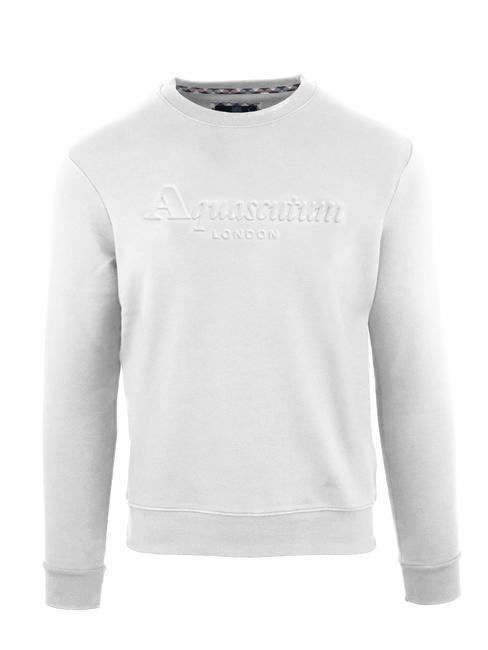 AQUASCUTUM EMBOSSED BRAND Sweat col rond en coton blanc - Pulls molletonnés