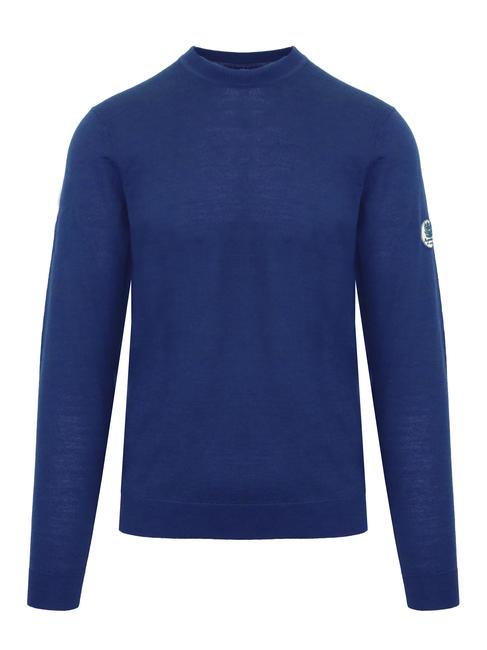 AQUASCUTUM LATERAL LOGO Pull col rond en laine mélangée bleutte - Pulls pour hommes