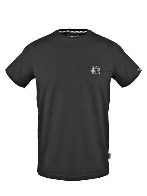 AQUASCUTUM STEMMA LOGO T-shirt en cotton noir - T-shirt