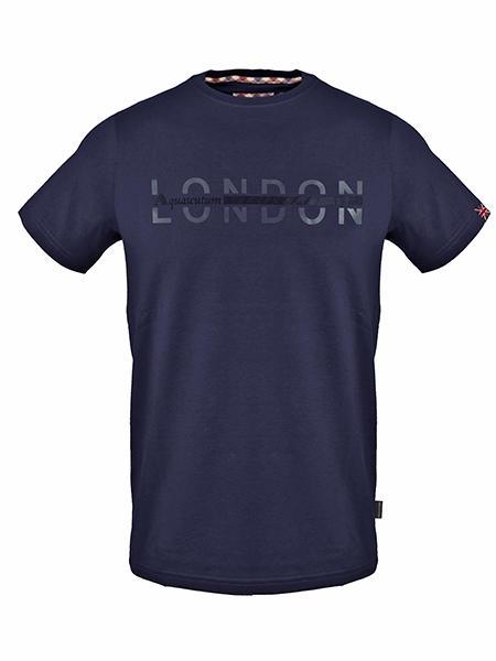 AQUASCUTUM LONDON T-shirt en cotton marine - T-shirt