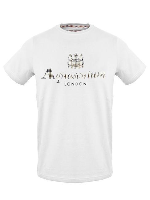 AQUASCUTUM MAXI LOGO PRINT T-shirt en cotton blanc - T-shirt