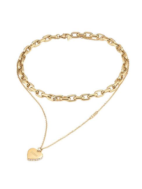 GUESS FALLING IN LOVE Collier double chaîne or jaune - Colliers