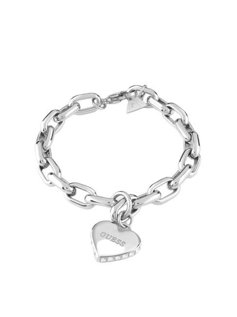 GUESS FALLING IN LOVE Bracelet avec coeur et chaîne ARGENT - Bracelets
