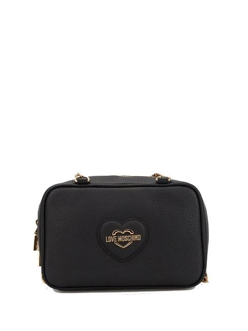 LOVE MOSCHINO HEART LOGO Mini sac porté épaule Noir - Sacs pour Femme