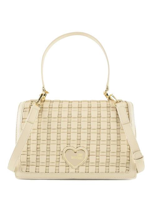 LOVE MOSCHINO HEART LOGO Sac à main, avec bandoulière Ivoire - Sacs pour Femme