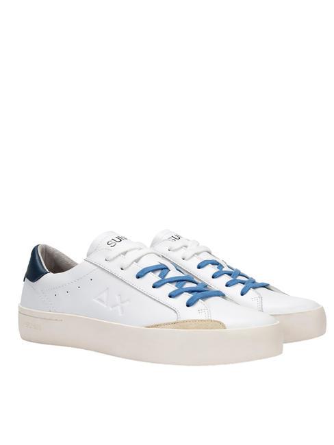 SUN68 STREET LEATHER Baskets blanc/bleu marine - Chaussures Homme