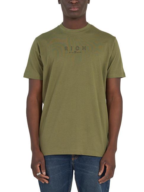 JOHN RICHMOND AILKIR T-shirt en cotton mil vert. - T-shirt