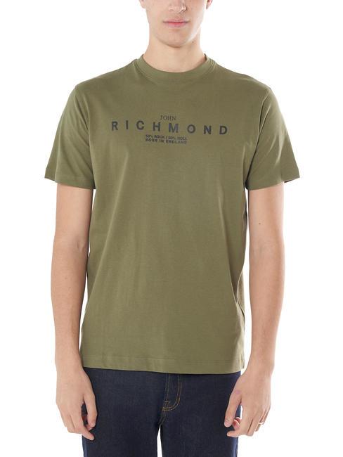 JOHN RICHMOND KAMADA T-shirt en cotton mil vert. - T-shirt